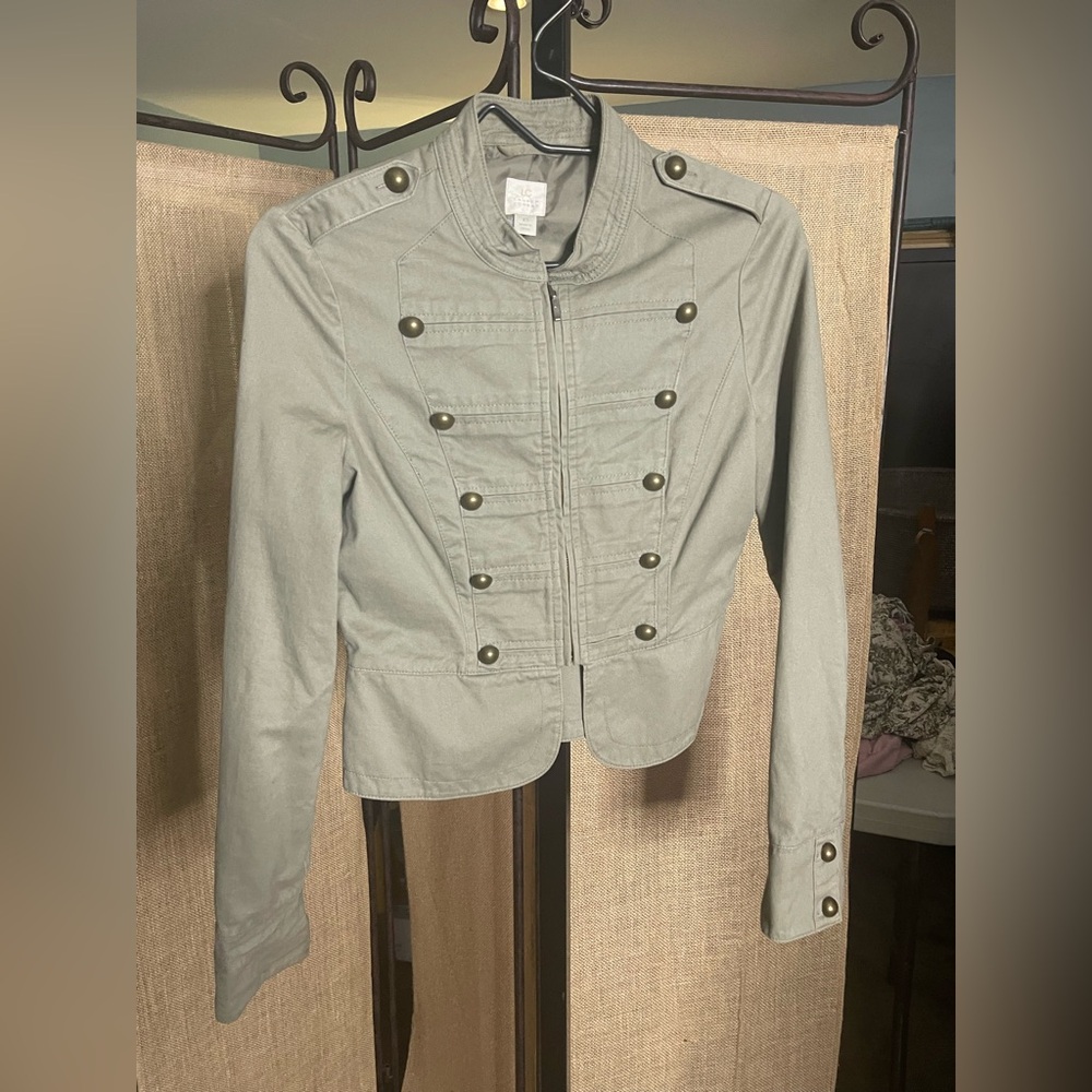 LC Lauren Conrad Gray Utility Jacket with Structured Silhouette - Picture 1 of 8